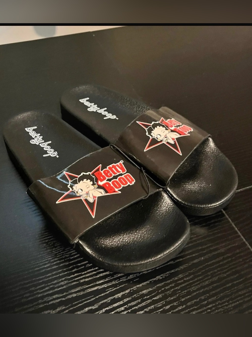 Betty Boop Black Slip-On Slides